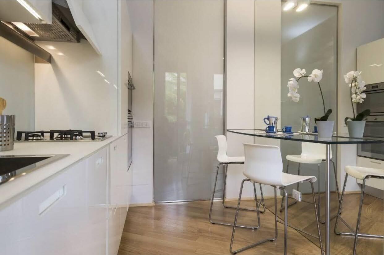 Design Apartment, 1 bedroom (Via Santa Sofia 27) | Private kitchen | Fridge, microwave, oven, stovetop