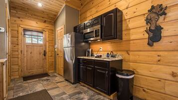 Fridge, microwave, coffee/tea maker