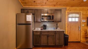 Fridge, microwave, coffee/tea maker