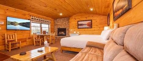 Televisión y chimenea