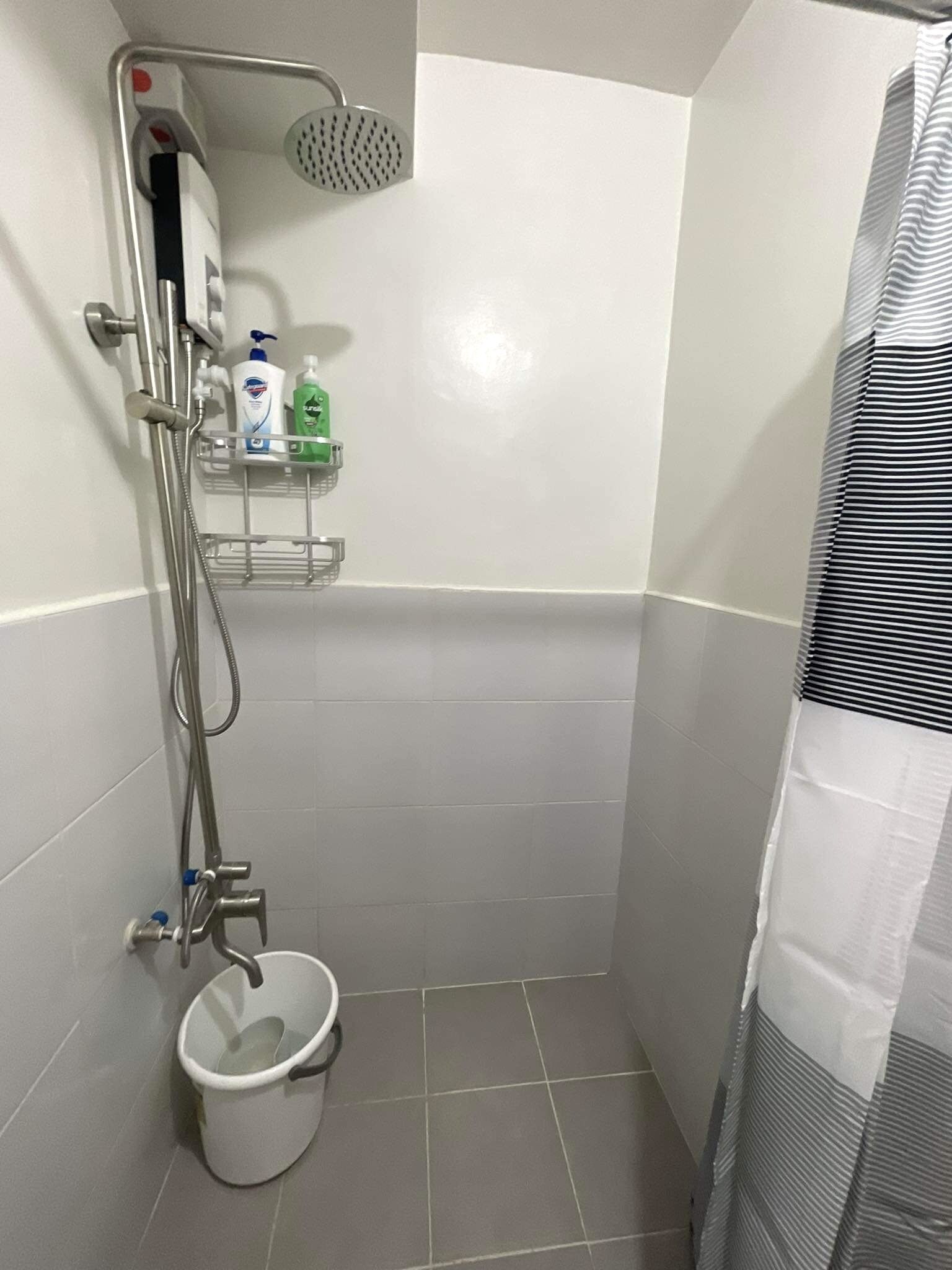 Hair dryer, bidet, towels, soap