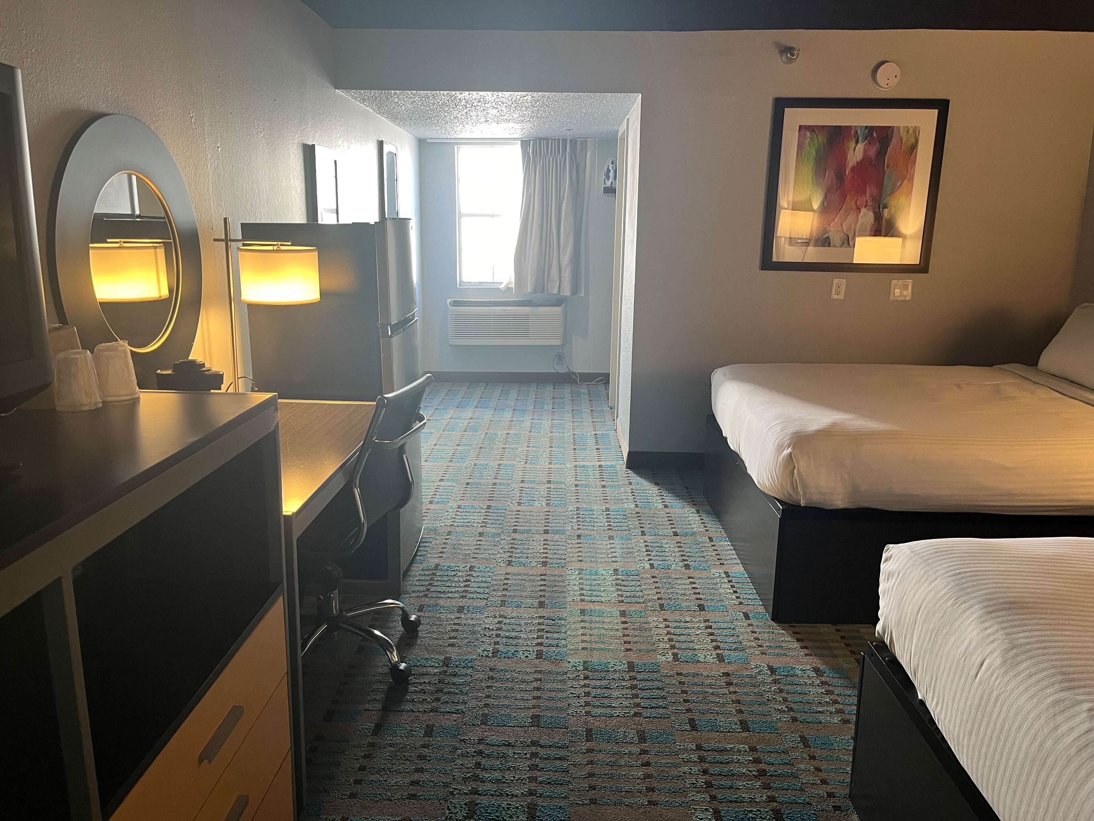 Blackout drapes, free WiFi, bed sheets