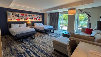 Suite, 2 Queen Beds, Terrace, River View | 1 bedroom, hypo-allergenic bedding, in-room safe, desk