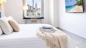 Desk, iron/ironing board, travel cot, free WiFi