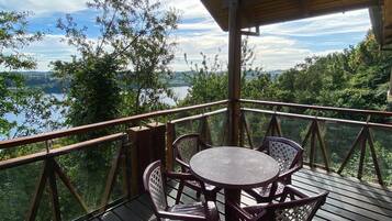 Family Cabin, Partial Lake View | Terrace/patio