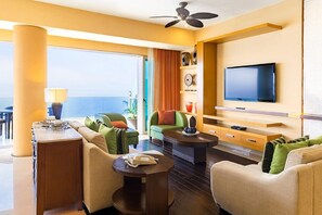 Smart TV, video library, stereo