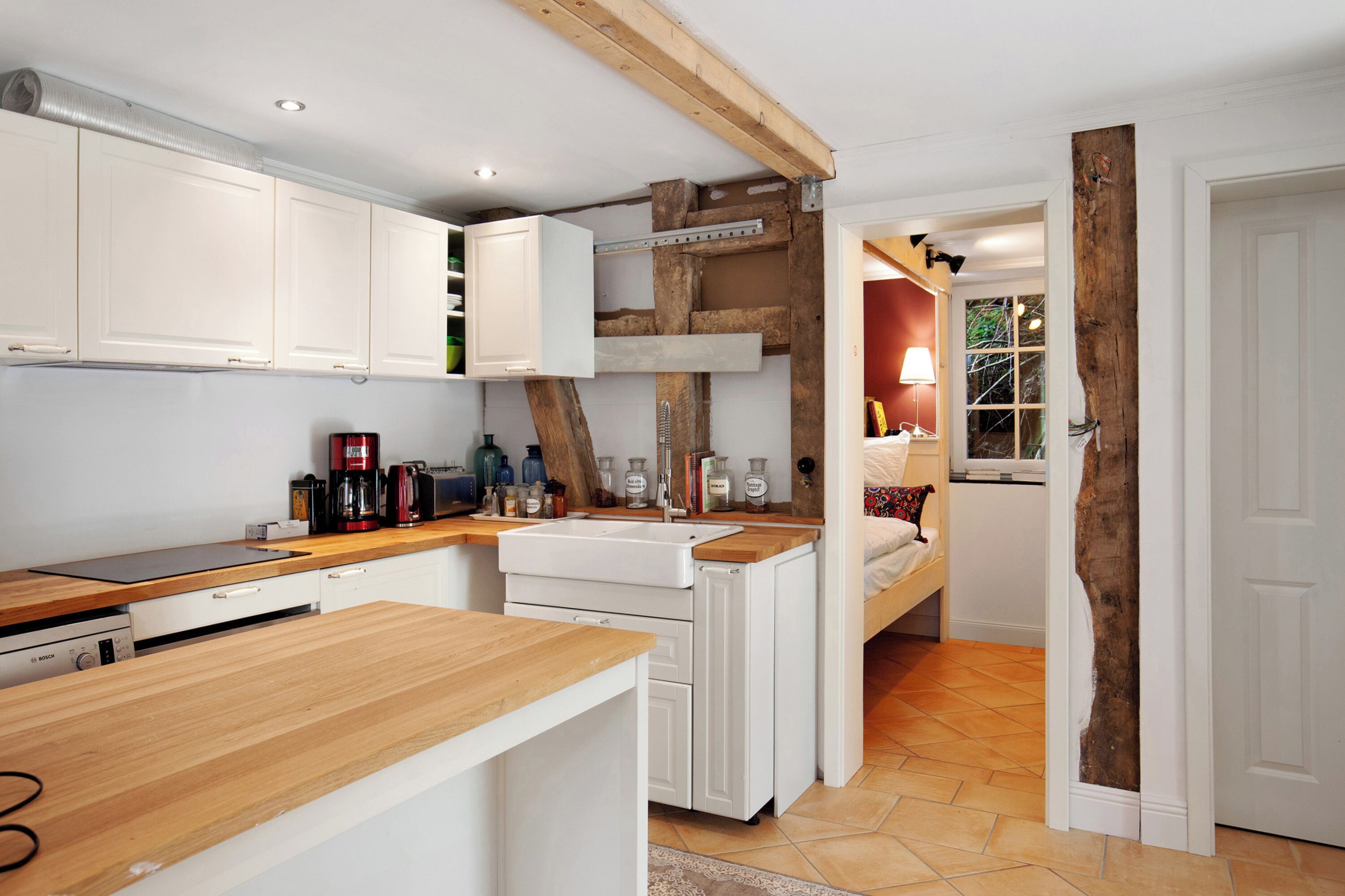 Refrigerador, microondas, horno, placa de cocina