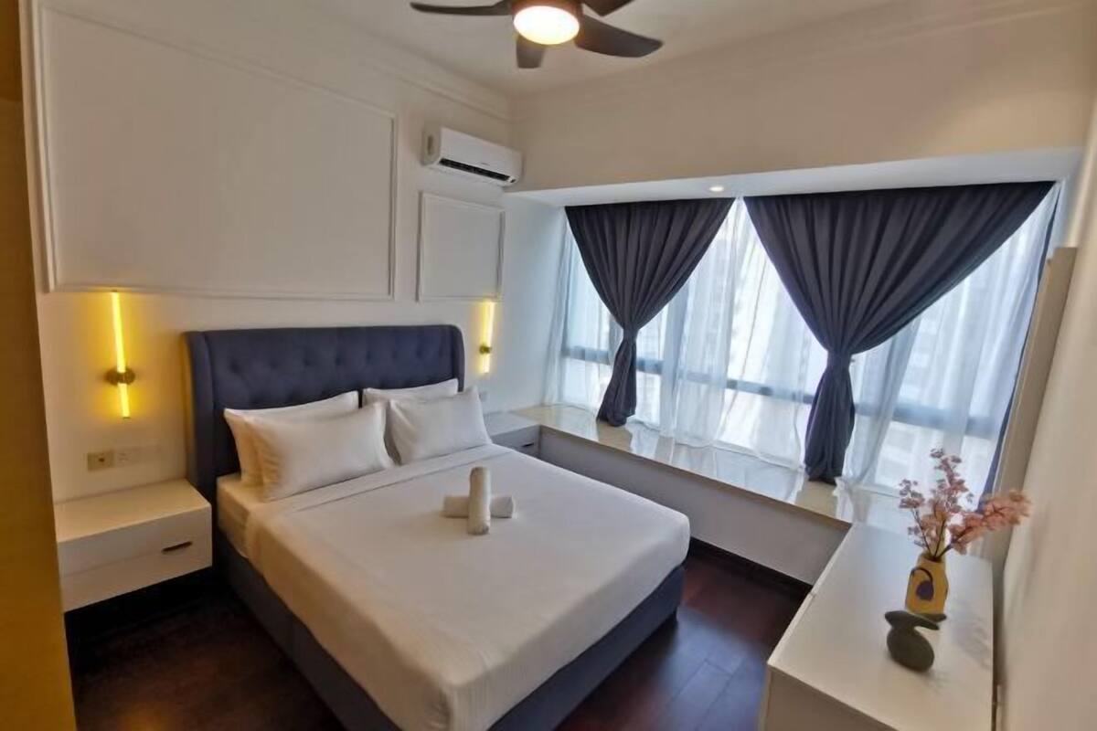1 bilik tidur, langsir/tirai gelap terus, seterika/papan seterika