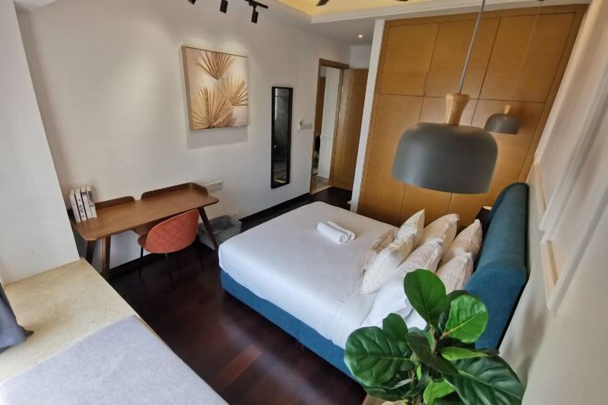 1 bilik tidur, langsir/tirai gelap terus, seterika/papan seterika