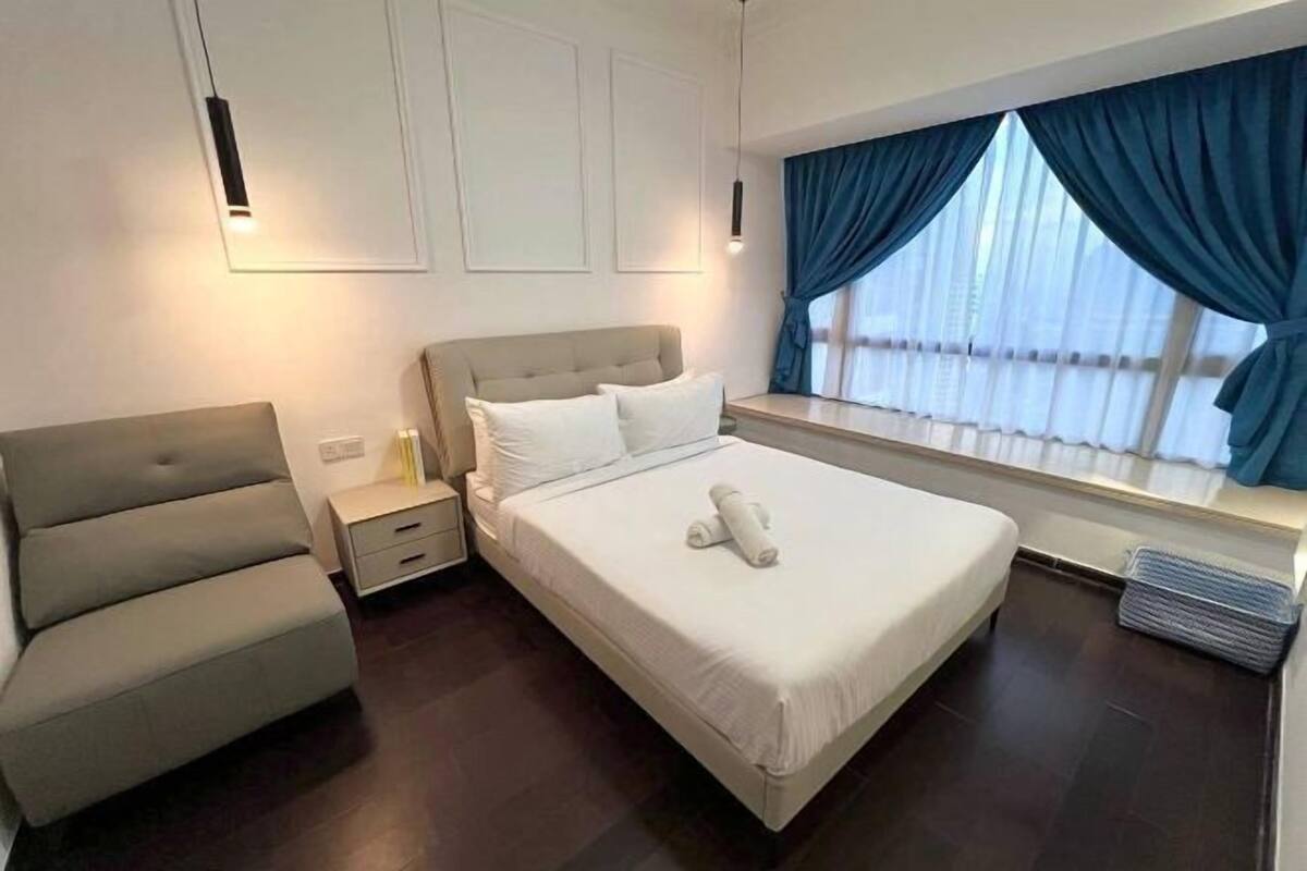 1 bilik tidur, langsir/tirai gelap terus, seterika/papan seterika