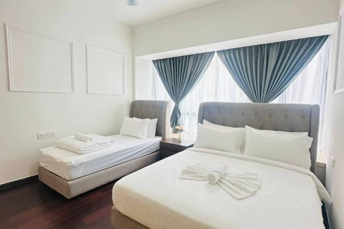 1 bilik tidur, langsir/tirai gelap terus, seterika/papan seterika