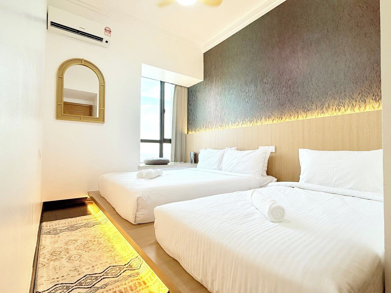 Blackout curtains, iron/ironing board, free WiFi, bed sheets