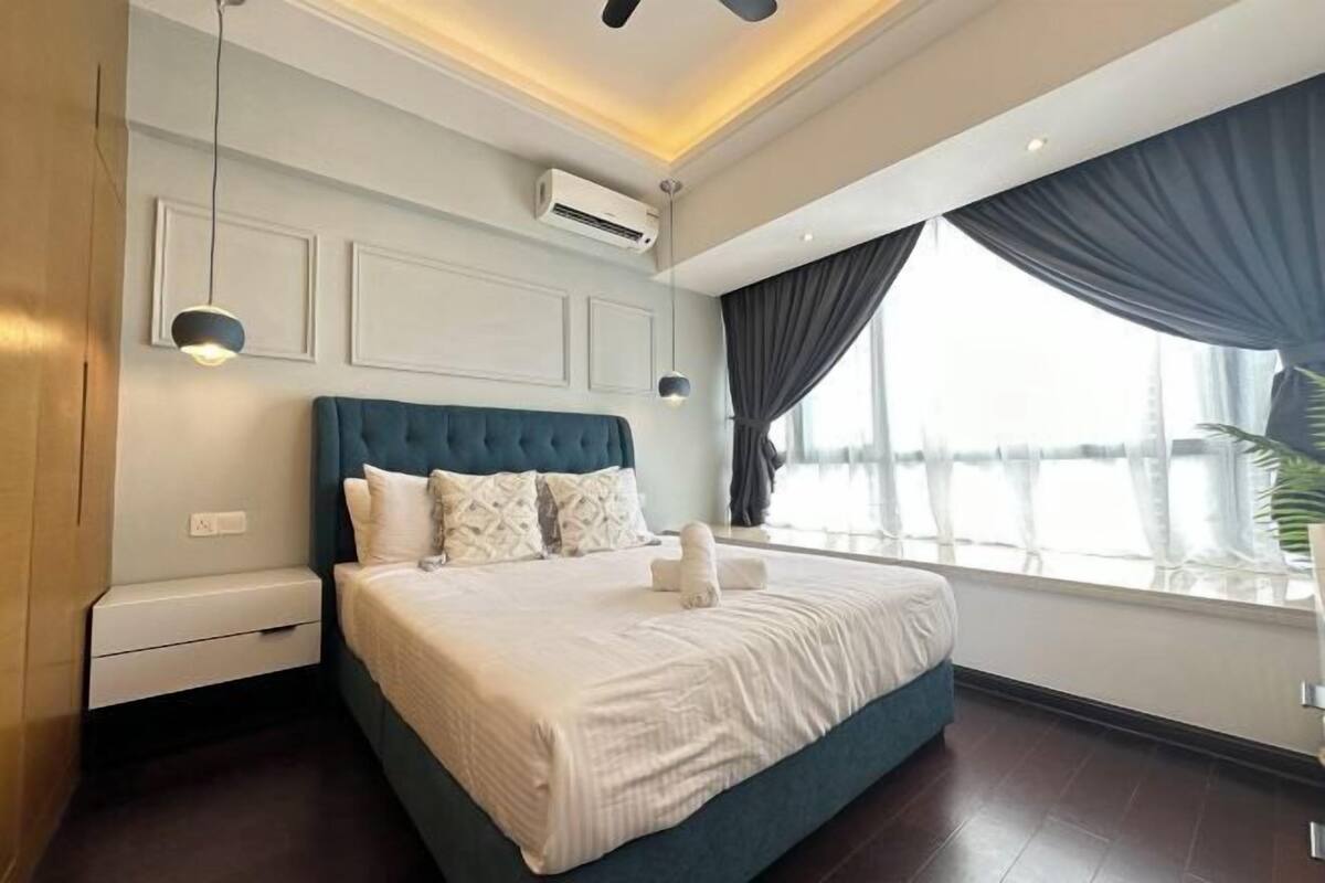 1 bilik tidur, langsir/tirai gelap terus, seterika/papan seterika
