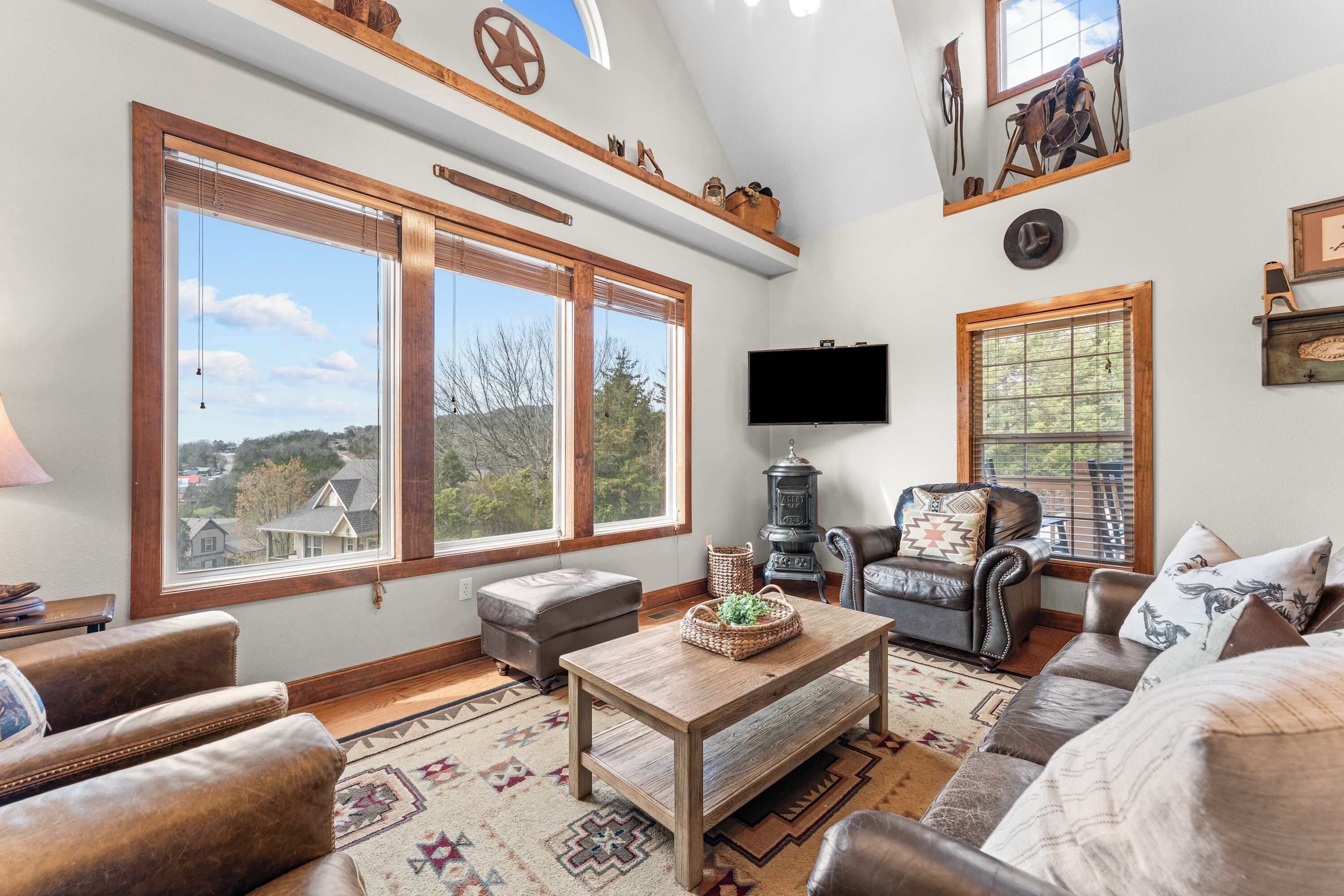 TV, fireplace, video games, DVD player