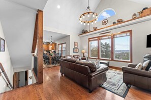TV, fireplace, video games, DVD player