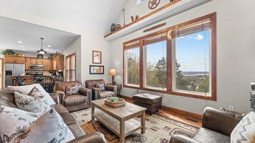 TV, fireplace, video games, DVD player