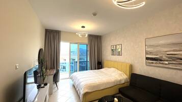 Design-Apartment | 1 Schlafzimmer, hochwertige Bettwaren, Pillowtop-Betten, Zimmersafe