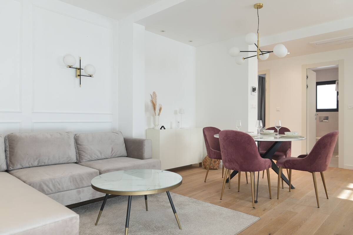 Comfort Apartment, Courtyard View | Living area | 43-inch Smart TV with satellite channels