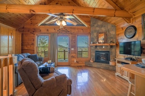 Fireplace, DVD player
