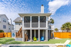 Exterior - Updated 4 BD, private pool, screened porch, walk to beach, waterway view! (Isle of Palms)