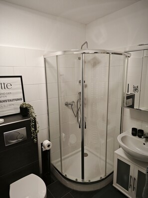 Haartrockner, Handtücher, Seife, Shampoo