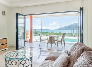 Living area - Spacious 1 bedroom apartment with pool, WiFi, AC in charming English Harbor area (Saint Pauls)