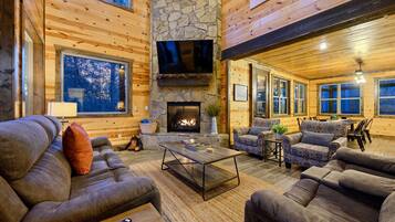 Smart TV, fireplace, video games, books