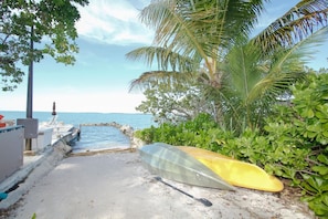 Enjoy a serene beachfront setting with ocean views and access to paddleboarding.