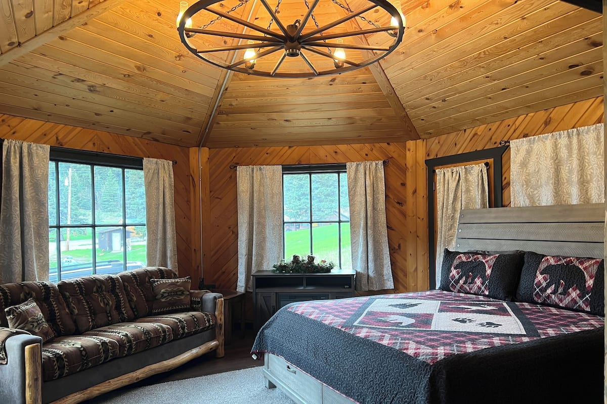 Cabin Cao cấp, phòng tắm riêng, quang cảnh núi | Khu phòng khách