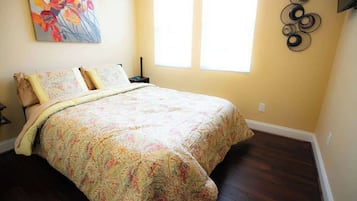 2 bedrooms, iron/ironing board, WiFi, bed sheets