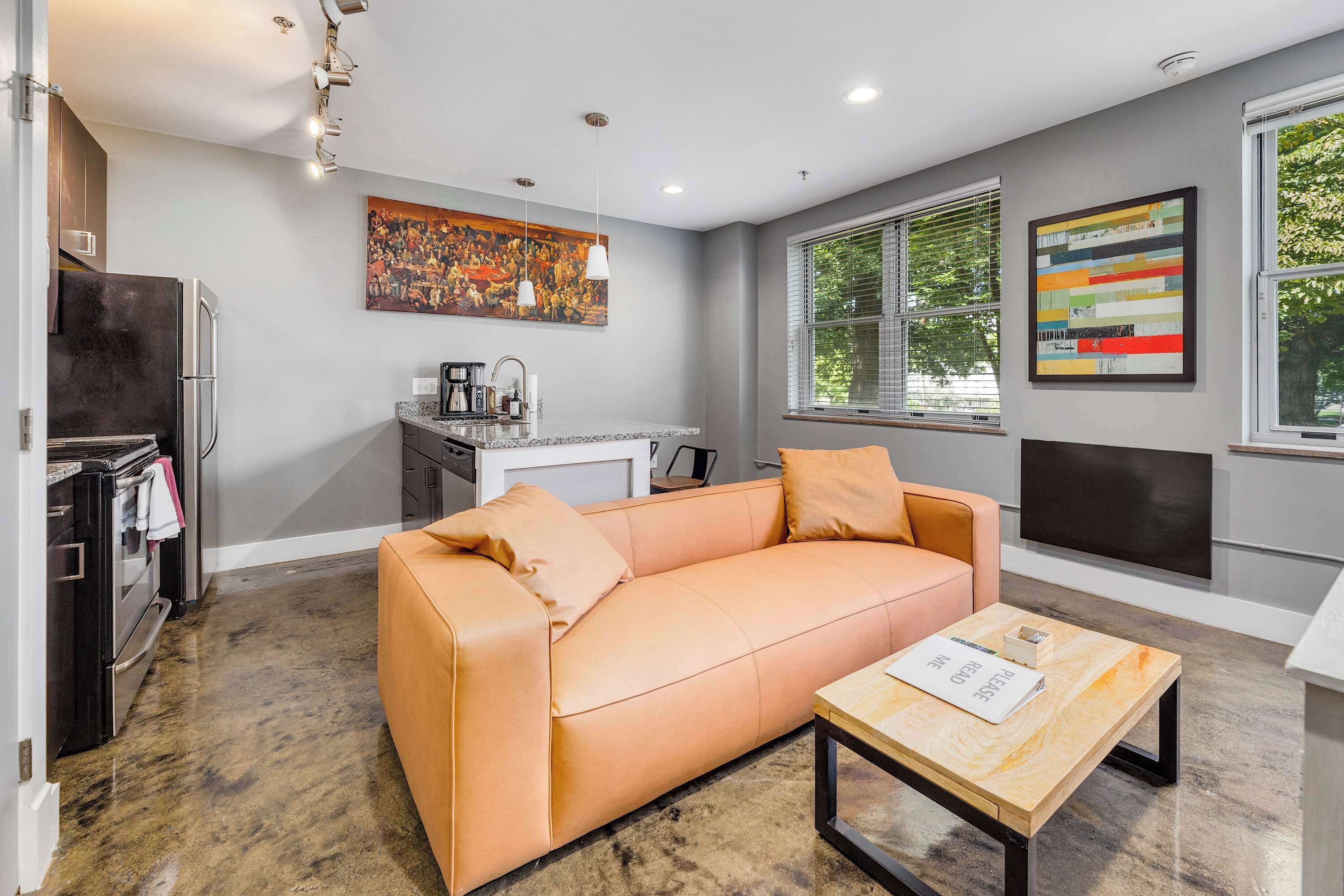 TV, fireplace, offices