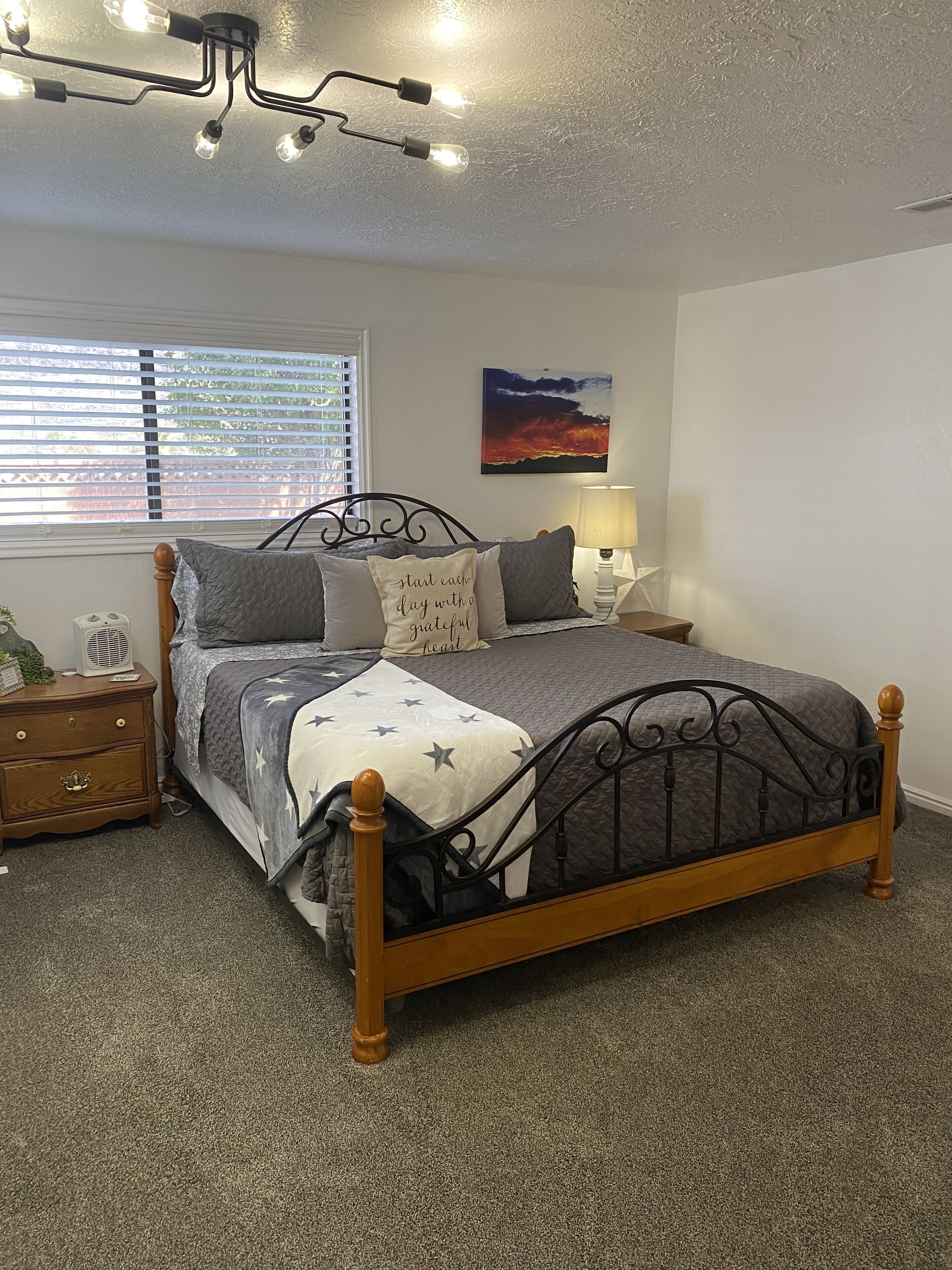1 bedroom, desk, iron/ironing board, travel crib