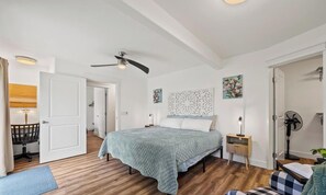 2 bedrooms, desk, iron/ironing board, WiFi (free)