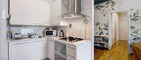 Fridge, microwave, stovetop, dishwasher