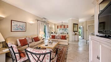 TV, DVD player, stereo