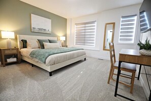 5 bedrooms, desk, iron/ironing board, travel cot