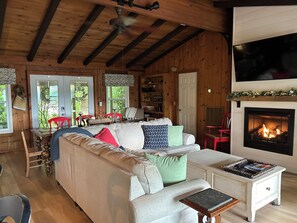 Smart TV, fireplace, printers