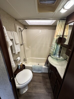 Asciugamani, sapone, shampoo, carta igienica