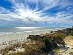 On the beach, sun-loungers, beach towels - Beachy Keen! It's Oceanfront Fun (Surfside Beach)