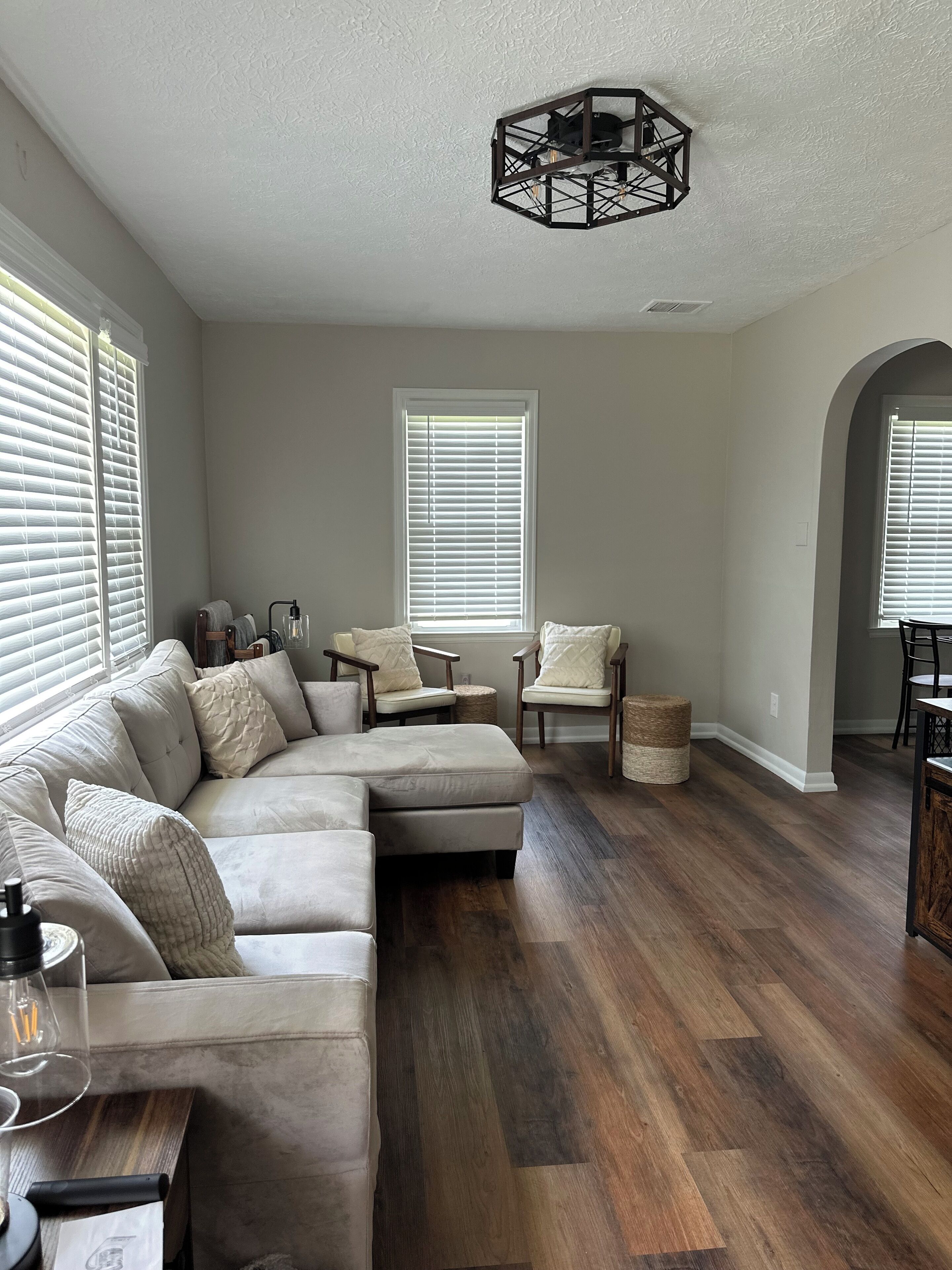 Una Smart TV, una chimenea, libros