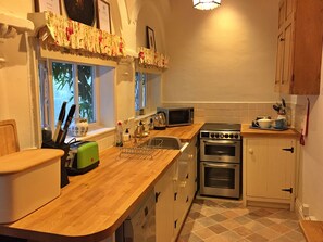 Fridge, microwave, oven, electric kettle