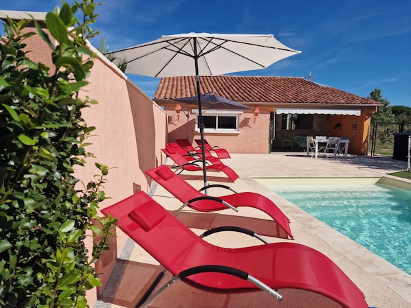Pool - La Grange des Vignes Maison vue sur la Vallée aux Milieux des Domaines de vin (Pomport)