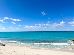 On the beach, beach towels