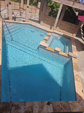 Outdoor pool, open 8:00 AM to 10:00 AM, pool umbrellas - Beres Vale Apartments (Castara)