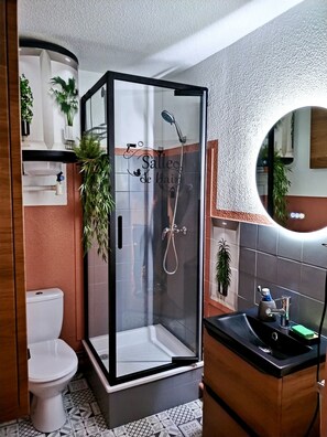 Dusche, Haartrockner, Toilettenpapier