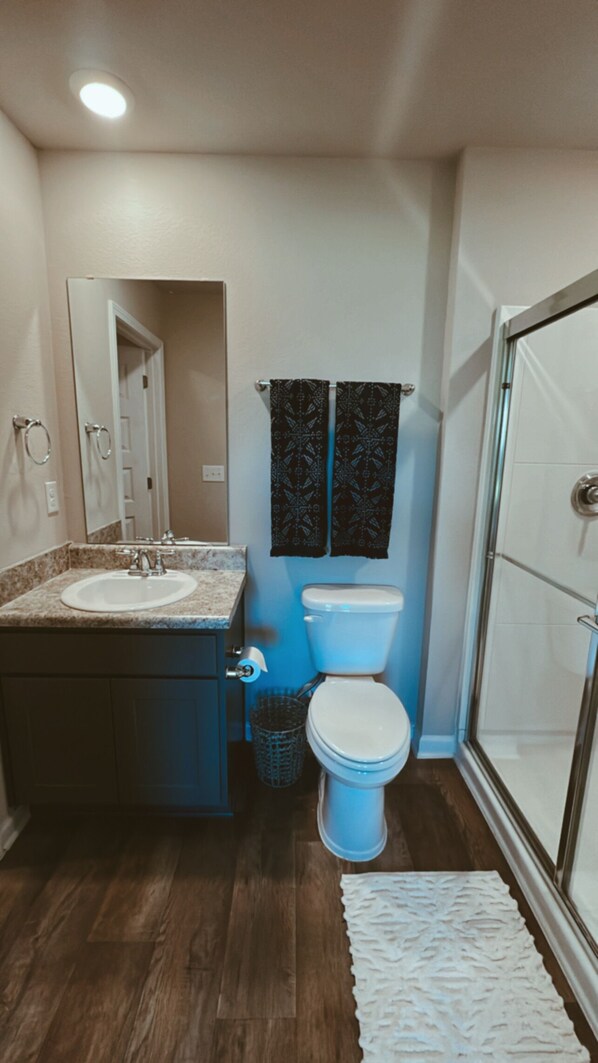 Hair dryer, towels, soap, shampoo - Cheerful and Clean 4 bdrm 2 bath Home - Sleeps 10 (Foley)