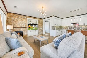 TV, fireplace, video games