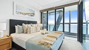 Luxury Apartment, 1 Bedroom, Ocean View | 2 bedrooms, iron/ironing board, free WiFi, bed sheets