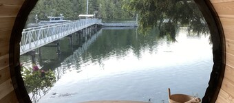 Entire cottage in Bamfield, oceanfront property Hilltop cabin with dock.