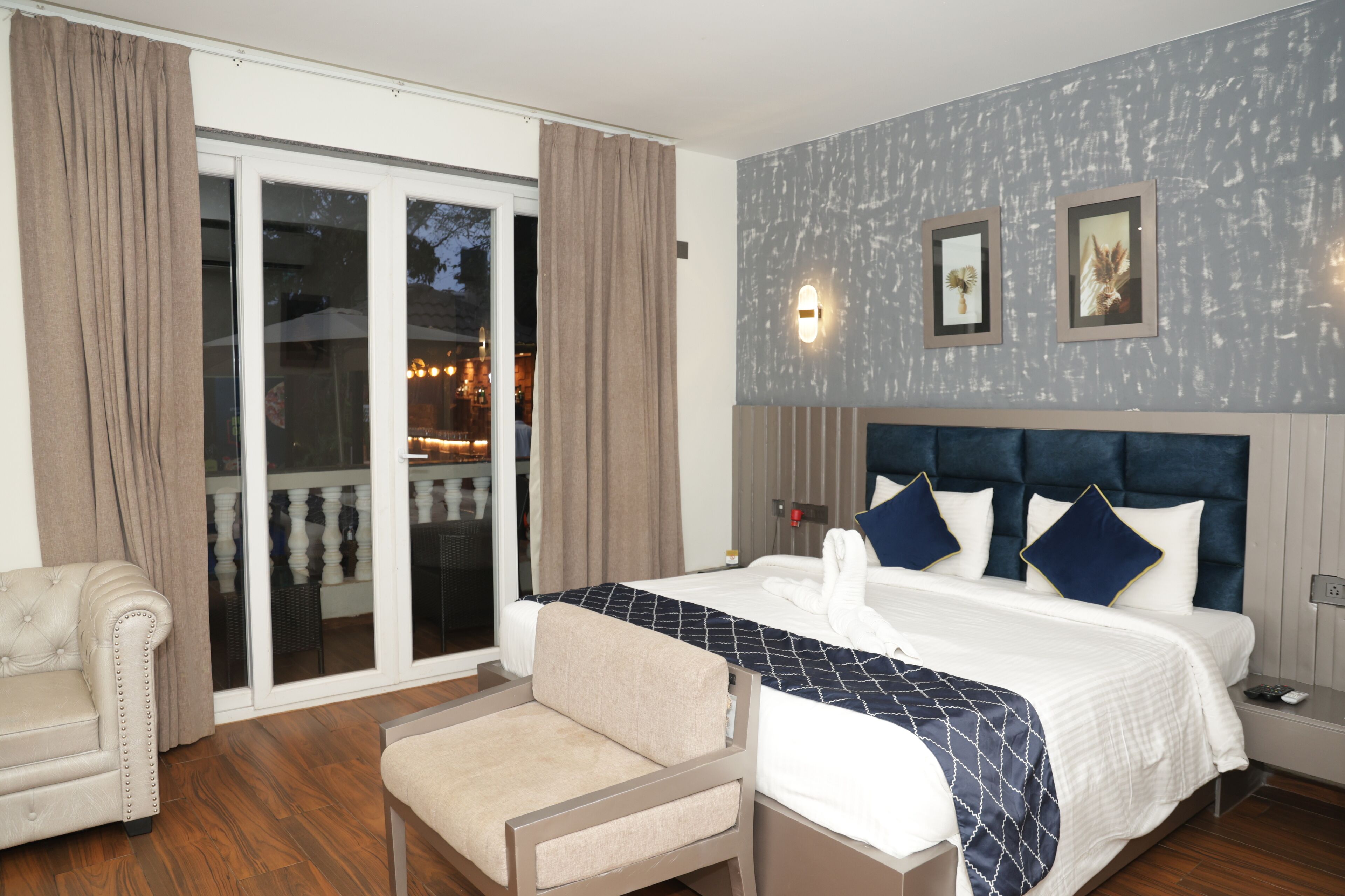 Suite, 2 Double Beds, Balcony, Pool View | Premium bedding, down comforters, memory foam beds, minibar